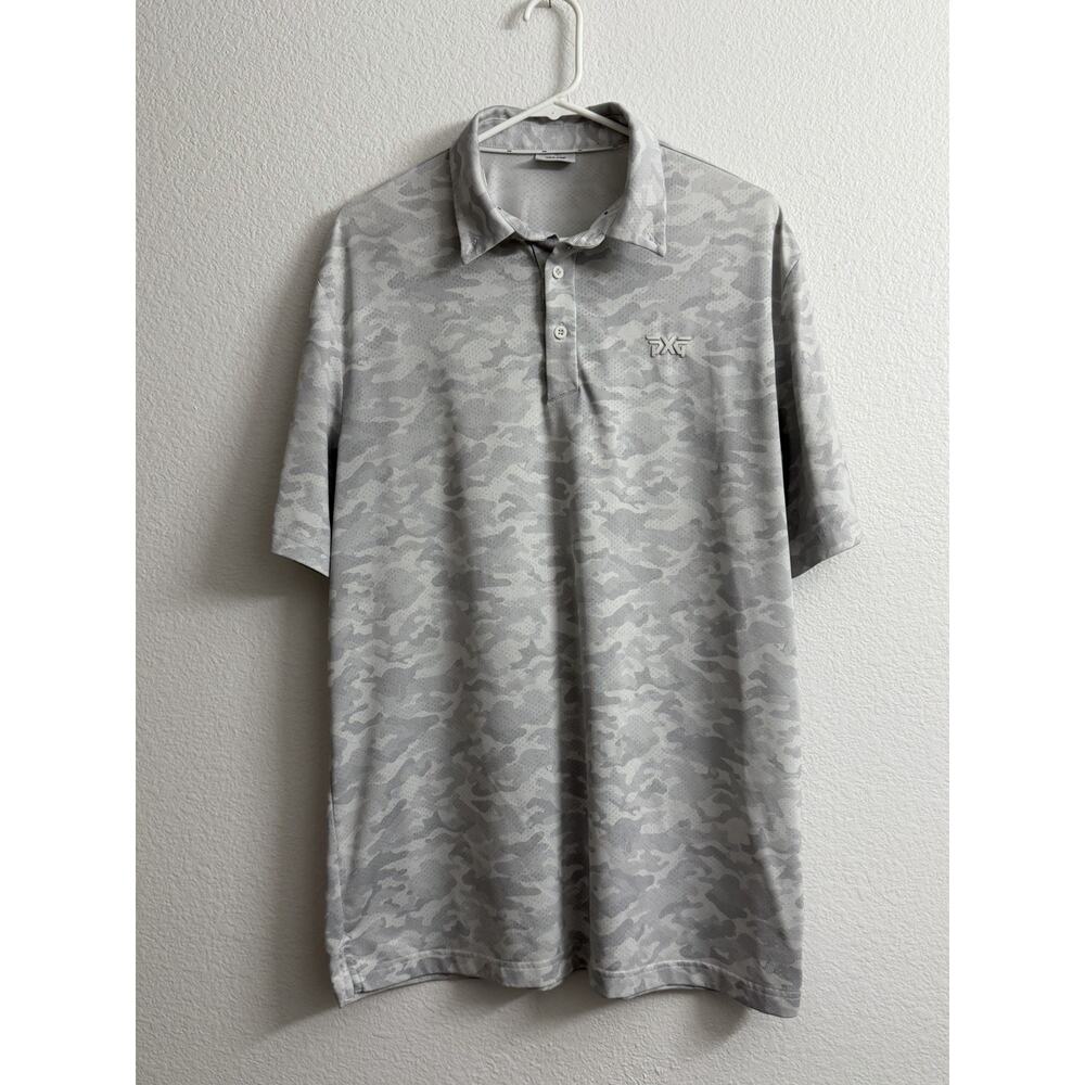 PXG Parsons Extreme Golf Short Sleeve Golf Polo Shirt Grey Camo Men’s Size M